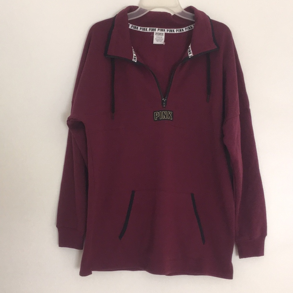 PINK Maroon quarter zip